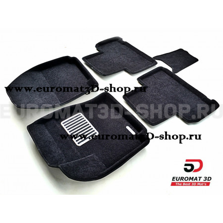 Текстильные 3D коврики Euromat3D Lux в салон для Ford S-Max (2006-) № EM3D-002212