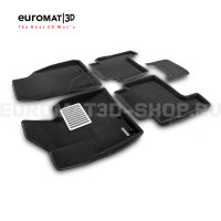 Текстильные 3D коврики Euromat3D Lux в салон для Kia Sorento (2009-2012) № EM3D-002930