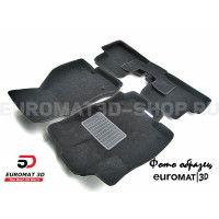Текстильные 3D коврики Euromat3D Business в салон для Cadillac SRX (2003-2009) № EMC3D-001303