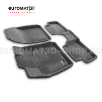 Текстильные 3D коврики Euromat3D Business в салон для Kia Ceed (2018-) № EMC3D-002902G Серые