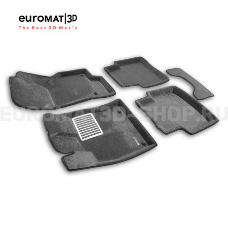 Текстильные 3D коврики Euromat3D Lux в салон для Skoda Superb (2015-) № EM3D-004510G Серые