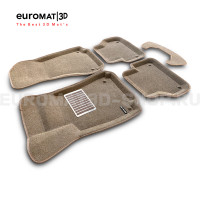 Текстильные 3D коврики Euromat3D Lux в салон для Audi A5 (2016-) Sportback № EM3D-001102T Бежевые