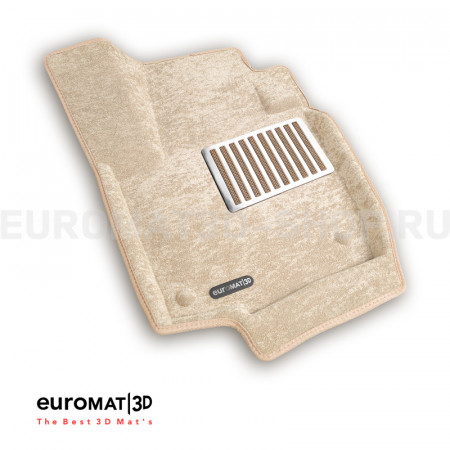 Текстильные 3D коврики Euromat3D Lux в салон для Skoda Rapid (2020-) № EM3D-004508T Бежевые